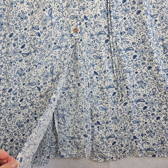 Sienna Sky Dress Womens S Button Front Floral Print Summer White Blue Strappy - Picture 8 of 16